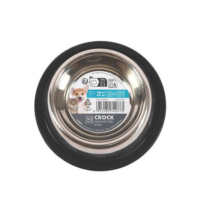 M-Pets Crock Paslanmaz Çelik Kedi ve Köpek Mama ve Su Kabı XS 15x3,5 Cm 180 Ml - 1
