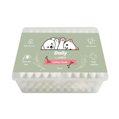 M-Pets Daily Kulak Burun Gözyaşı Temizleme Pamuğu 55'li - 1