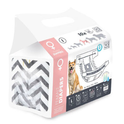 M-Pets Diapers Dişi Köpekler İçin Külot Bez Large 10 lu 32x52 Cm - 1