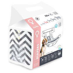 M-Pets Diapers Dişi Köpekler İçin Külot Bez Medium 10 lu 30x42,5 Cm - M-Pets