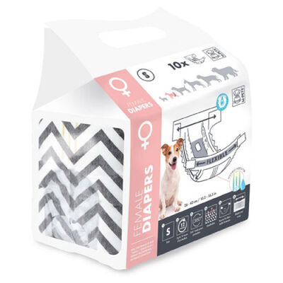 M-Pets Diapers Dişi Köpekler İçin Külot Bez Small 10 lu 27,5x37 Cm - 1