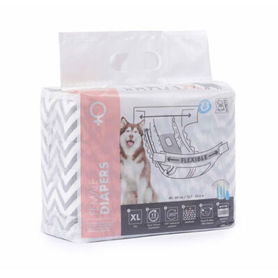 M-Pets Diapers Dişi Köpekler İçin Külot Bez XL 10'lu 35x60 Cm - 1