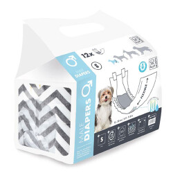 M-Pets Diapers Erkek Köpekler İçin Külot Bez Small 12 li 17,5x42 Cm - M-Pets