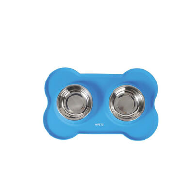 M-Pets Duet Silikon Mat Kedi ve Köpek Mama ve Su Kabı Mavi 2x200 Ml - 3