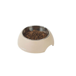 M-Pets Eco Bamboo Küçük Irk Köpek ve Kedi Mama ve Su Kabı Bej 190 Ml - M-Pets