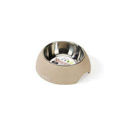 M-Pets Eco Bamboo Küçük Irk Köpek ve Kedi Mama ve Su Kabı Bej 600 Ml - M-Pets