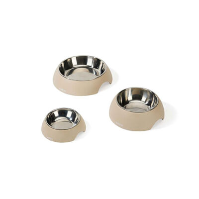 M-Pets Eco Bamboo Küçük Irk Köpek ve Kedi Mama ve Su Kabı Bej 600 Ml - 2