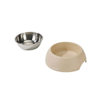M-Pets Eco Bamboo Küçük Irk Köpek ve Kedi Mama ve Su Kabı Bej 600 Ml - 3