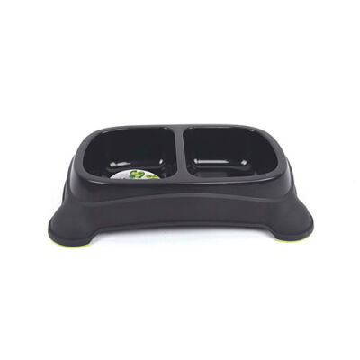 M-Pets Eco Double İkili Plastik Kedi ve Köpek Mama ve Su Kabı Siyah 2x400 Ml - 1