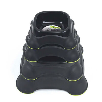 M-Pets Eco Double İkili Plastik Kedi ve Köpek Mama ve Su Kabı Siyah 2x400 Ml - 2