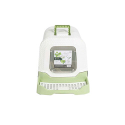 M-Pets Eco Rattan Kapalı Kedi Tuvaleti Yeşil 69x42x41 Cm - 2