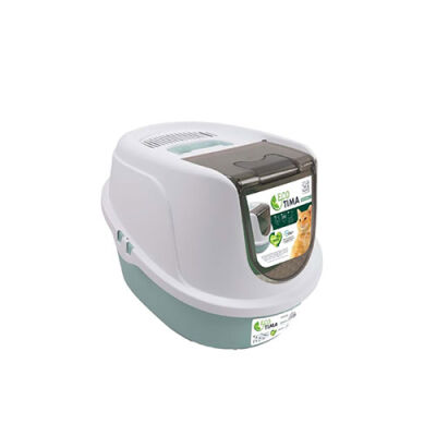 M-Pets Eco Tima Kapalı Kedi Tuvaleti Deniz Yeşili 40x38x53 Cm - 1