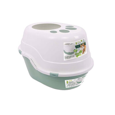 M-Pets Eco Tanta Kapalı Kedi Tuvaleti Deniz Yeşili 63x49x42 Cm - 1