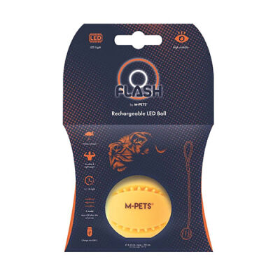 M-Pets Flash Led Top Köpek Oyuncağı Turuncu 6,4x50 Cm - 1