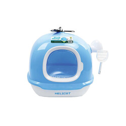 M-Pets Helicat Kapalı Kedi Tuvaleti Mavi 68,6x52,6x53,4 Cm - M-Pets