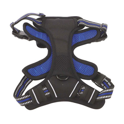 M-Pets Hiking Reflektörlü Köpek Göğüs Tasması Mavi Medium 40-75 Cm - 3
