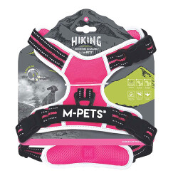 M-Pets Hiking Reflektörlü Köpek Göğüs Tasması Pembe Medium 40-75 Cm - M-Pets
