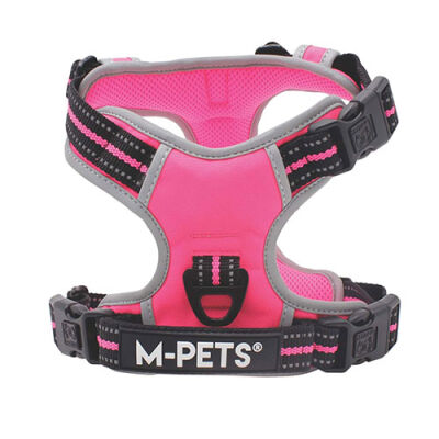 M-Pets Hiking Reflektörlü Köpek Göğüs Tasması Pembe Medium 40-75 Cm - 2