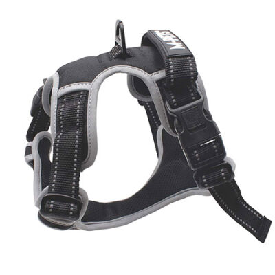 M-Pets Hiking Reflektörlü Köpek Göğüs Tasması Siyah Large 45-95 Cm - 3