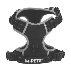 M-Pets Hiking Reflektörlü Köpek Göğüs Tasması Siyah Medium 40-75 Cm - 2
