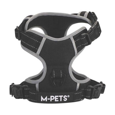 M-Pets Hiking Reflektörlü Köpek Göğüs Tasması Siyah Medium 40-75 Cm - 2