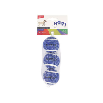 M-Pets Hop Tenis Topu Köpek Oyuncağı Mavi 3'lü 5 Cm - 1