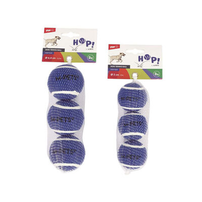 M-Pets Hop Tenis Topu Köpek Oyuncağı Mavi 3'lü 6,4 Cm - 3