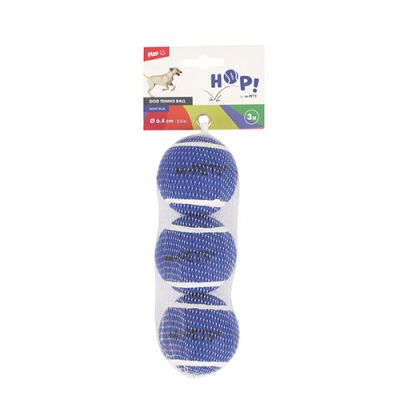M-Pets Hop Tenis Topu Köpek Oyuncağı Mavi 3'lü 6,4 Cm - 1