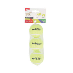 M-Pets Hop Tenis Topu Köpek Oyuncağı Sarı 3'lü 6,4 Cm - M-Pets