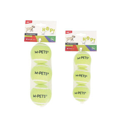 M-Pets Hop Tenis Topu Köpek Oyuncağı Sarı 3'lü 6,4 Cm - 3