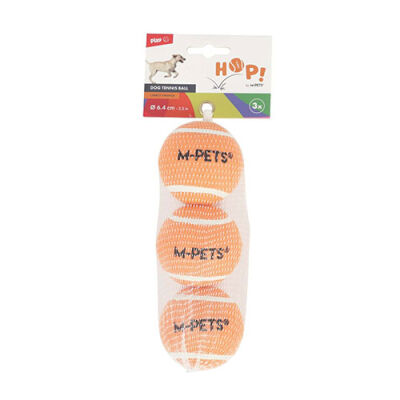 M-Pets Hop Tenis Topu Köpek Oyuncağı Turuncu 3'lü 6,4 Cm - 1