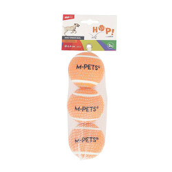 M-Pets Hop Tenis Topu Köpek Oyuncağı Turuncu 3'lü 6,4 Cm - M-Pets