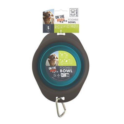 M-Pets Kedi ve Köpekler İçin Katlanır Silikon Mama ve Su Kabı Mavi 420 Ml - 1