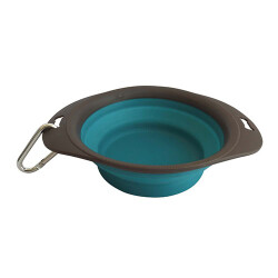 M-Pets Kedi ve Köpekler İçin Katlanır Silikon Mama ve Su Kabı Mavi 750 Ml - M-Pets