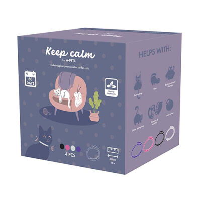 M-Pets Keep Calm Calming Sakinleştici Kedi Tasması 4'lü Mix Color - 1