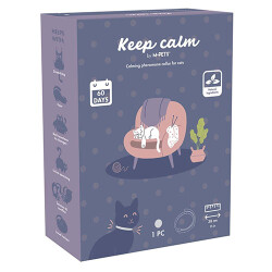 M-Pets Keep Calm Calming Sakinleştici Kedi Tasması Gri - M-Pets