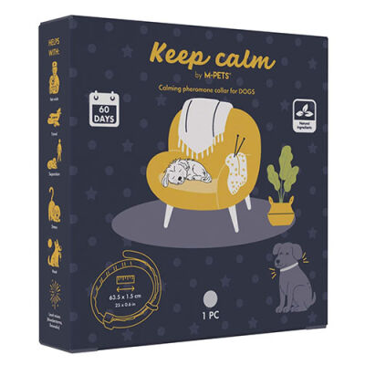 M-Pets Keep Calm Calming Sakinleştici Köpek Tasması Gri - 1