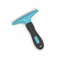 M-Pets Köpekler İçin Tırmık Tarağı Mavi Siyah 12x15 Cm - 2