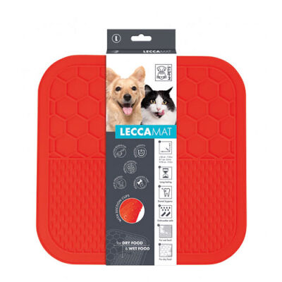 M-Pets Lecca Kedi ve Köpekler İçin Yavaş Beslenme Ödül Matı Large Kırmızı 30x30 Cm - 1