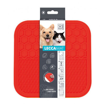M-Pets Lecca Kedi ve Köpekler İçin Yavaş Beslenme Ödül Matı Medium Kırmızı 21x21 CM - 1
