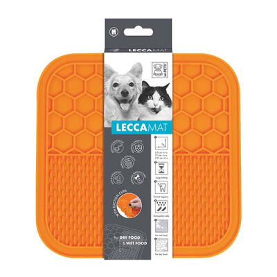 M-Pets Lecca Kedi ve Köpekler İçin Yavaş Beslenme Ödül Matı Medium Turuncu 21x21 Cm - 1