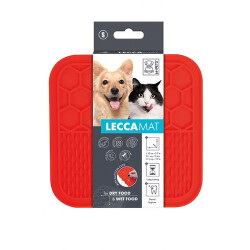 M-Pets Lecca Kedi ve Köpekler İçin Yavaş Beslenme Ödül Matı Small Kırmızı 15x15 Cm - M-Pets