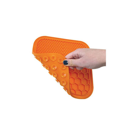 M-Pets Lecca Kedi ve Köpekler İçin Yavaş Beslenme Ödül Matı Small Turuncu 15x15 Cm - 3