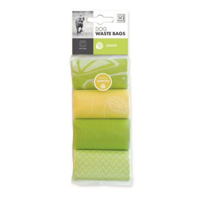 M-Pets Limon Kokulu Köpek Dışkı Toplama Poşeti 4'lü - 1