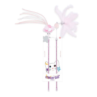 M-Pets Mooncat Olta Kedi Oyuncağı Pembe 2'li 40 Cm - 1