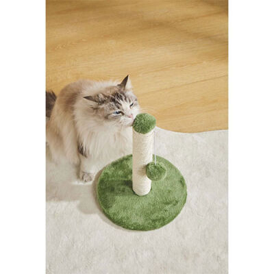 M-Pets My First Ponponlu Kedi Tırmalama Tahtası Yeşil 24x24x30 Cm - 3