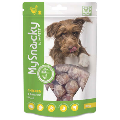 M-Pets My Snacky Tavuk ve Sığır Derili Top Köpek Ödül Maması 80 Gr - 1