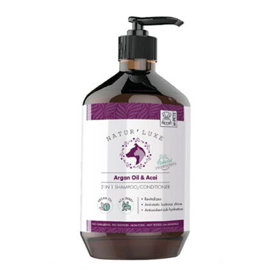 M-Pets Naturluxe Argan Yağı ve Açai Özlü Köpek Şampuanı 500 Ml - 1