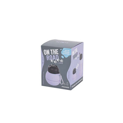 M-Pets On The Road Lavanta Moru Katlanabilir Köpek Seyahat Suluğu 200-550 ml - 1