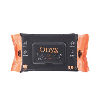M-Pets Onyx Şeftali Kokulu Kedi ve Köpek Temizleme Mendili 80'li - 1